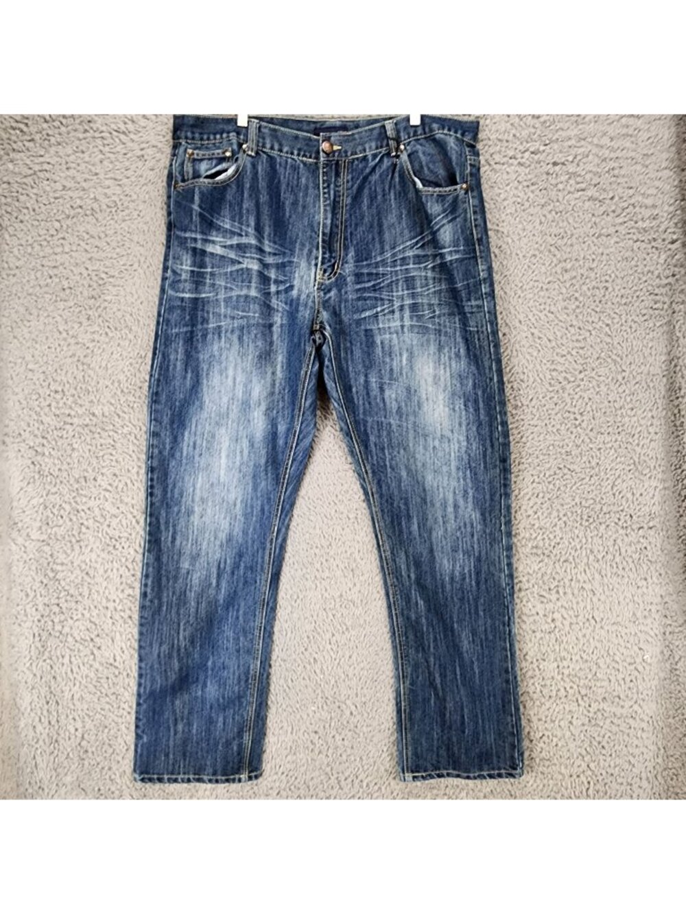 GS115 Jeans Mens 38x34 Blue Cotton Denim Straight Leg *Read*